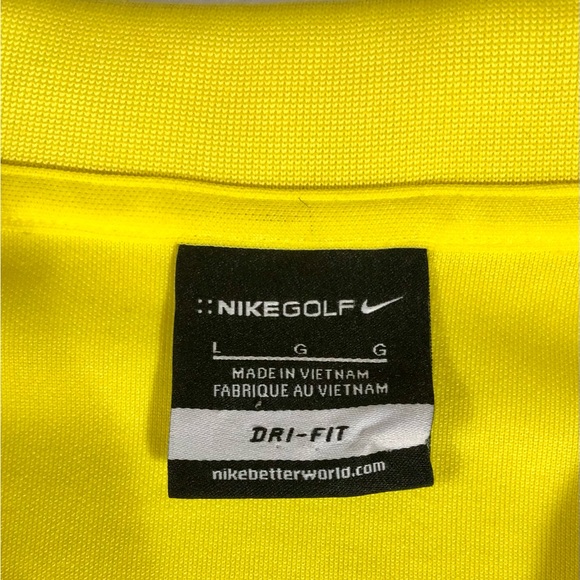 Men’s Nike Golf Polo Large Dri-Fit Yellow Lightweight - Picture 3 of 11